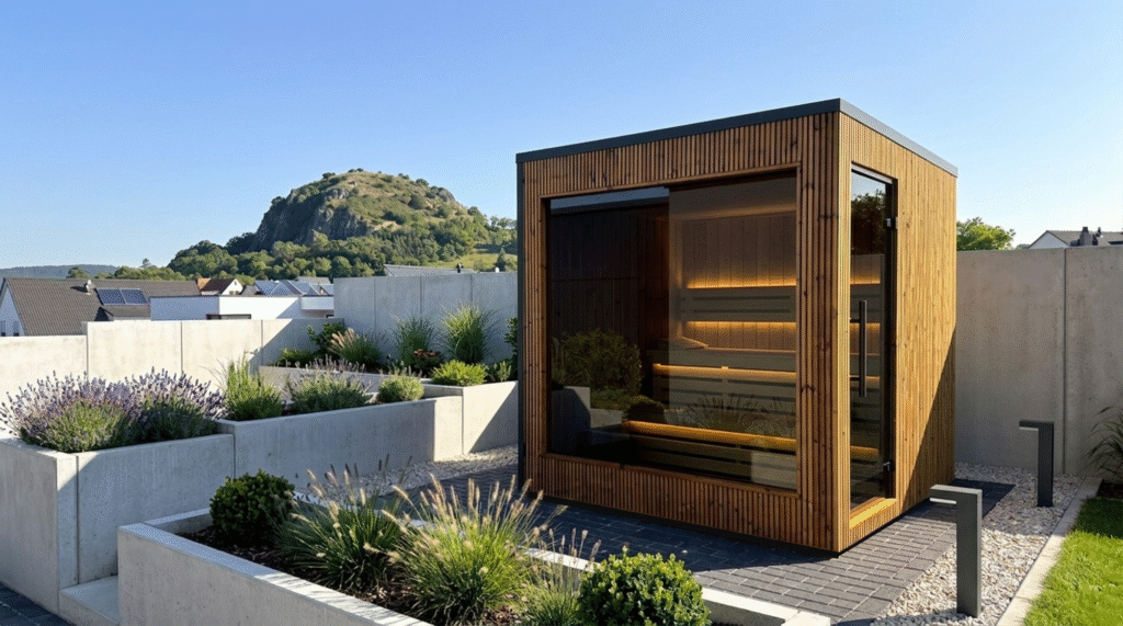 Gartensauna DUO mit Panoramafenster